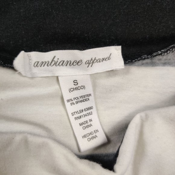 Ambiance Apparel womens maxi skirt off white black horizontal stripe preppy sz S - Picture 2 of 6